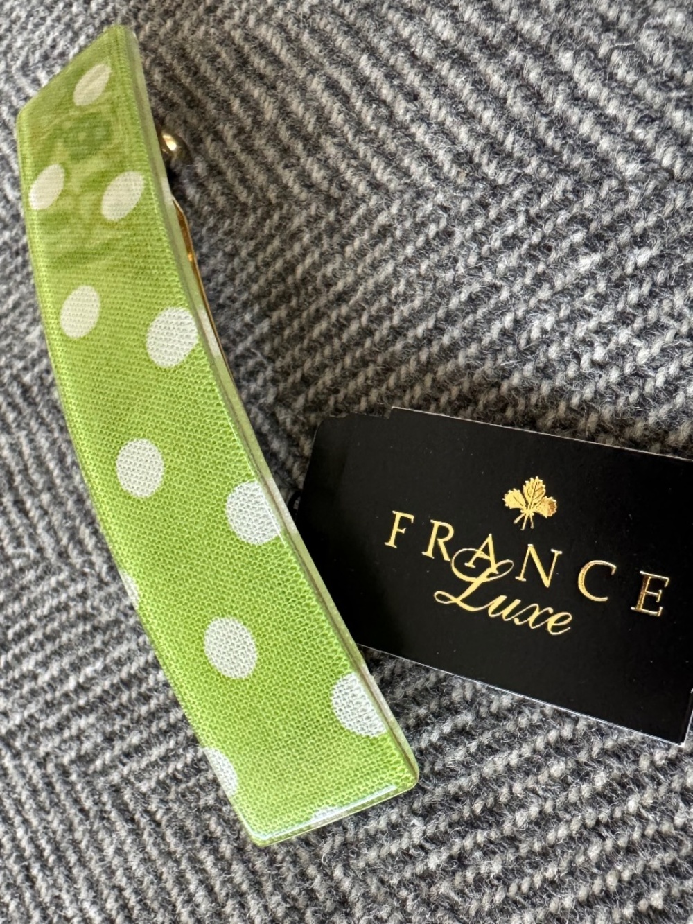 NWT, FRANCE LUXE RECTANGLE BARRETTE WITH THE BEST FRENCH CLIP